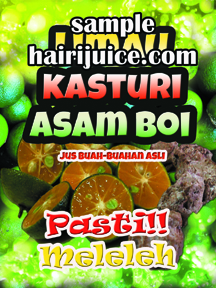 Sticker Air Balang Limau Kasturi Asamboi Kalis Air ( 9 x 12 inci )